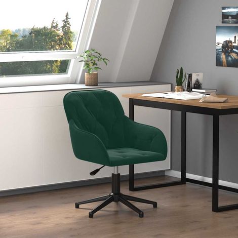Bürostuhl Drehbar Dunkelgrün Samt