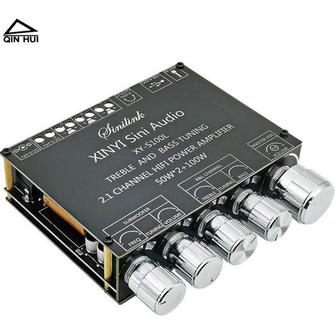 Carte d'amplification numérique Bluetooth 5.0 de qualité audiophile HiFi, caisson de basses 2.1 canaux, clé USB, carte son USB, module audio. (1/4)