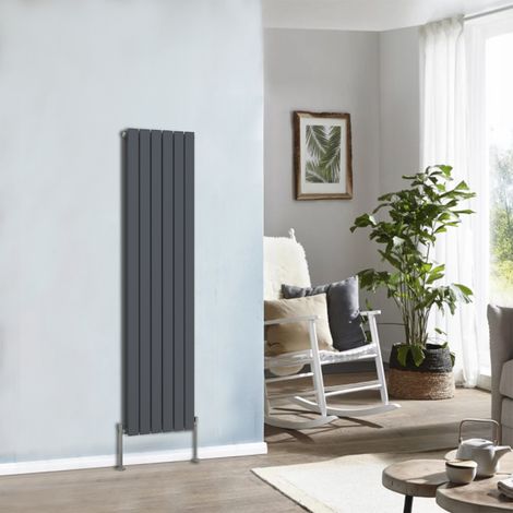 NRG Designer Radiator Flat Panel Central Heating Rads Anthracite Vertical 1600x408mm Double (1/5)
