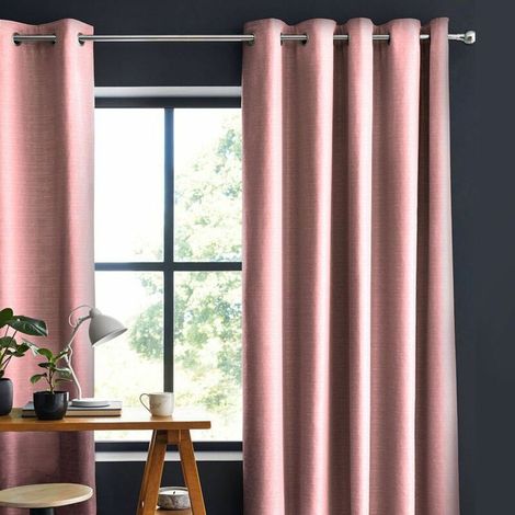 Rideau 100% coton rose 150x250 – Motif toile de Toscane – Parfait pour intérieur Maison de Famille – Tombé élégant – (1/4)