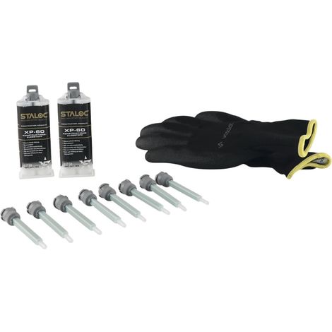 Staloc Konstruktionsklebstoff XP60 - 2K Kleber schnellhärtend und geruchsneutral - 2x Klebstoff extra stark + 8x Statikmischer (1/5)