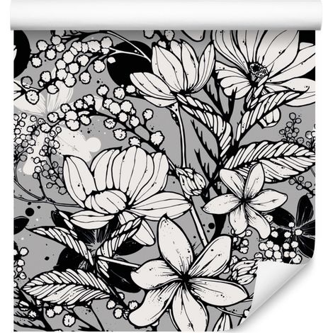 Precioso papel pintado con flores de primavera para salón y dormitorio, 50x1000 cm. (1/5)