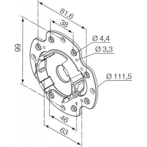 Support pour joue ZF pour moteur Nice ERA – Plastique – Compatible filaires et radios – Dimensions compactes