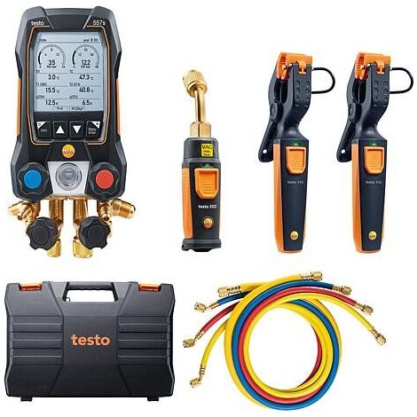 Testo – Manomètre chauffage central sans fil – Mesure haute/basse pression – Bluetooth – 2 sondes de température sans fil – Kit 557s (1/6)