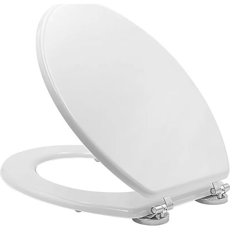 Copriwater per wc anziani in termoindurente bianco cerniere regolabili (1/5)