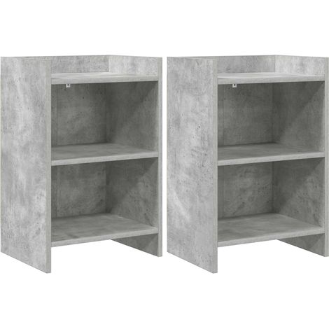 Maison Exclusive - Comodini 2 pz Grigio Cemento 40 x 30 x 60 cm (1/5)