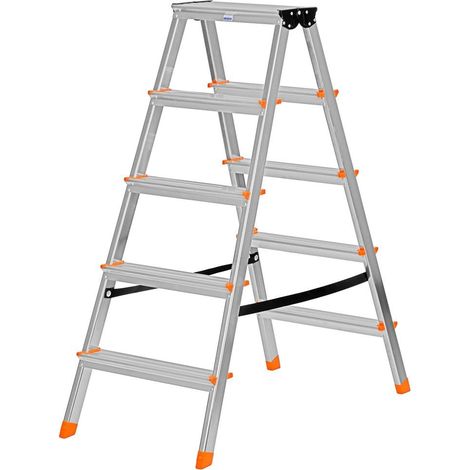 Krause Dopplo Aluminium-Zweiarmsleiter Silber 5 Stufen