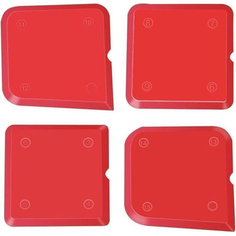 4 pièces Kit d'outils de calfeutrage, scellant, outils de finition en Silicone, outils de calfeutrage pour la finition des joints de calfeutrage en Silicone (rouge) (1/5)