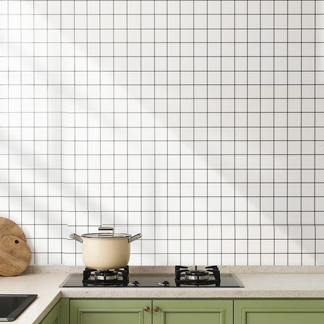 10pcs Peel and Stick PVC Lattice Wall Tile Sticker (1/5)