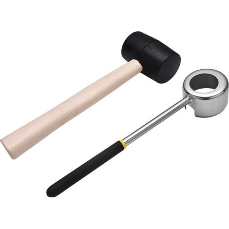 Ouvre-noix de coco avec marteau, outil ultra sûr et facile à ouvrir pour les jeunes noix de coco, kit d'ouvre-noix de coco fabriqué en matériau de qualité alimentaire (1/4)