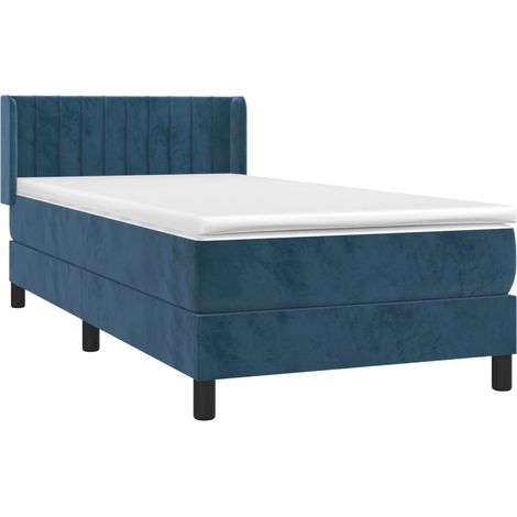 Sommier à lattes de lit avec matelas Bleu foncé 90x190 cm vidaXL (1/5)