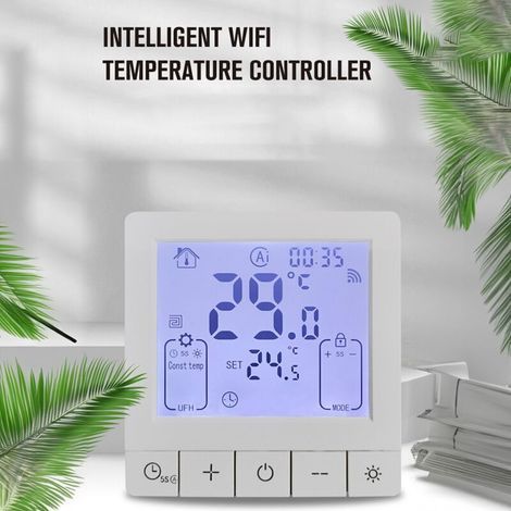 Intelligentes Thermostat für Ihr Zuhause, WLAN, Tuya-Sprachsteuerung, programmierbare Temperaturregelung, Schutzart IP20, 24-Stunden-Ein-/Ausschalttimer, digitale Fußbodenheizung (1/4)