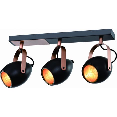 Plafoniera Candellux Anica rame/nera metallo 3xE14 (1/3)