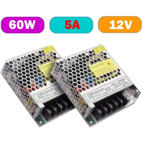 Alimentatore Switching 12V DC Trasformatore e Convertitore da 200-240V AC a 12V DC  60W