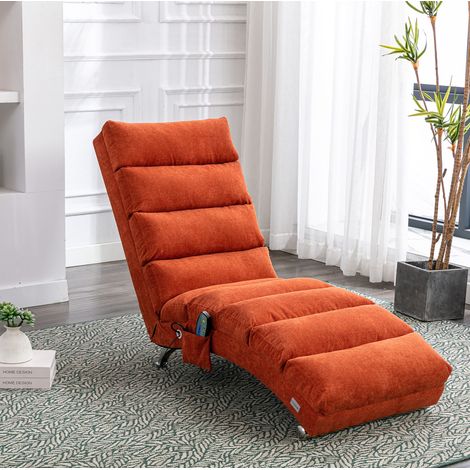 Massageliege 55x148x84 cm orange Leinen mit Vibrationsfunktion und Seitentasche (1/5)