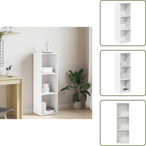 Bibliothèque/Meuble TV Blanc 36x30x114 cm Bois d'ingénierie - Bibliothèque Blanche - Bibliothèque Moderne - Étagère Murale - Rangement Intérieur - Meubles Tv (1/5)