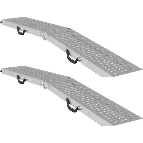 Faltbare Rampe 200kg pro Rampe 2 pcs Silber 166 x 23 x 4,5 cm vidaXL