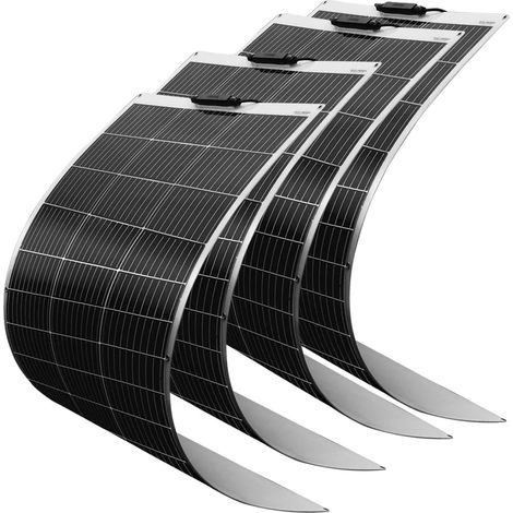 Panneau Solaire, Design Semi-Flexible, Haute Efficacité, 120W 4 Pcs (480W) (1/2)