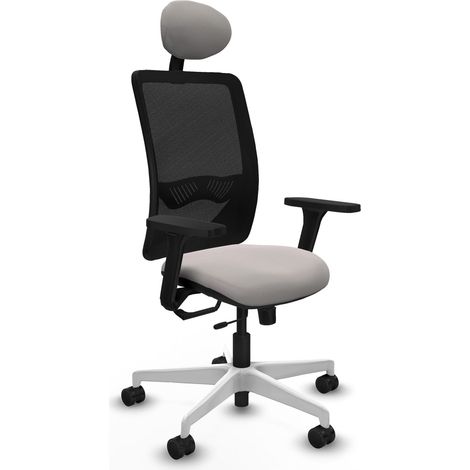 Chaise piqueras y crespo Zulema blanc simili cuir noir maille (1/2)