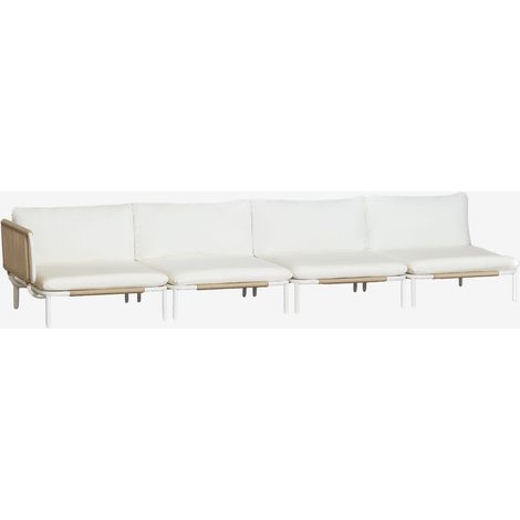 SKLUM Modulares 4-teiliges Eck-Gartensofa aus Stahl Roubly Beige Mandel Rose                                  