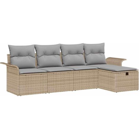 Maison Exclusive - Garten-Sofa-Set mit Kissen mit Speicher 5 pcs