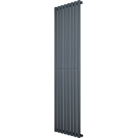 Oval Single Column Radiator - 1800 x 480mm - Anthracite Grey