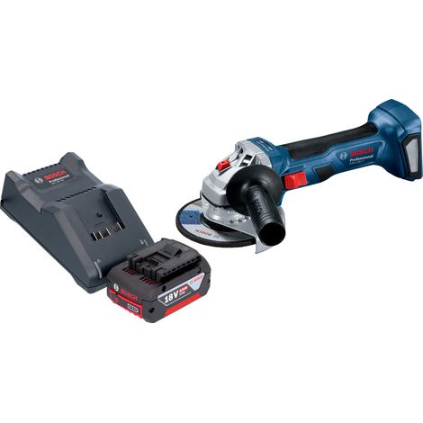 Bosch GWS 18V-7 Smerigliatrice angolare professionale a batteria 18 V 115 mm brushless + 1x batteria ricaricabile 4,0 Ah + caricabatterie