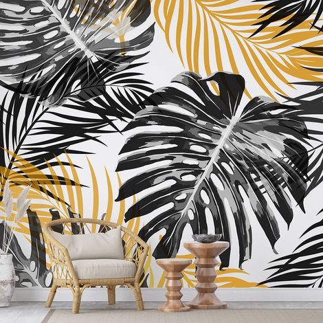 Papier peint panoramique - Feuilles tropicales - 130 cm x 87 cm