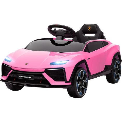 Voiture électrique enfant Lamborghini rose 12V 2,4G double essieu arrière