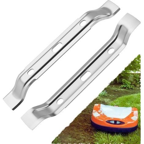 2 Pieces Robotic Lawnmower Blades Compatible with Stihl iMOW RMI 422 422P 422PC, Viking MI 422 Replacement Blades, 198 mm, Silver (1/4)