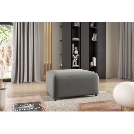 Polsterhocker Designerhocker Hocker MEGAN in Stoff Salvador Grau (1/3)