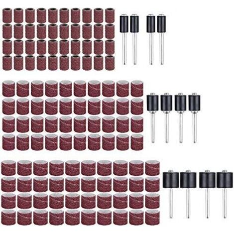Ponçage Tambour Ponceuse Ongles Manchons Embout Emeri (132pcs) Contient des Bandes de et Tambours Mandrins en Caoutchouc - (1/5)