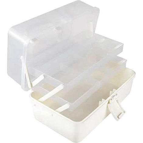Boîte de rangement pour loisirs créatifs, organisateur à 3 niveaux pour matériel de pêche, boîte à couture, organisateur pour nail art avec poignée, boîte à outils (1/4)