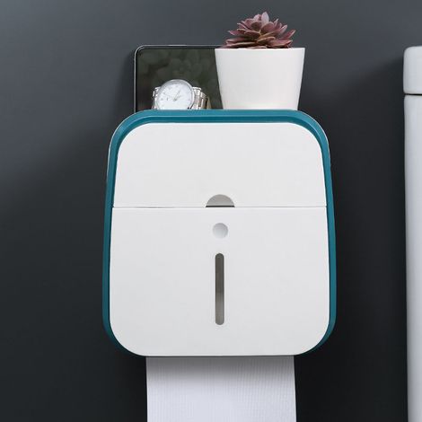 Robuster, wandmontierter Toilettenpapierhalter mit Sichtfenster für Bad oder Zuhause – Grün