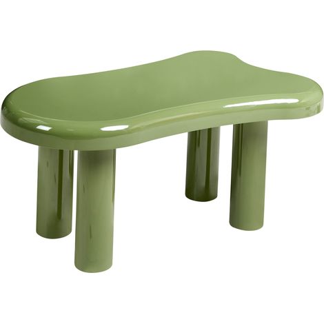 Mesa de centro moderna minimalista tablero de MDF forma irregular 93 x 60 cm sala de estar verde Ondle
