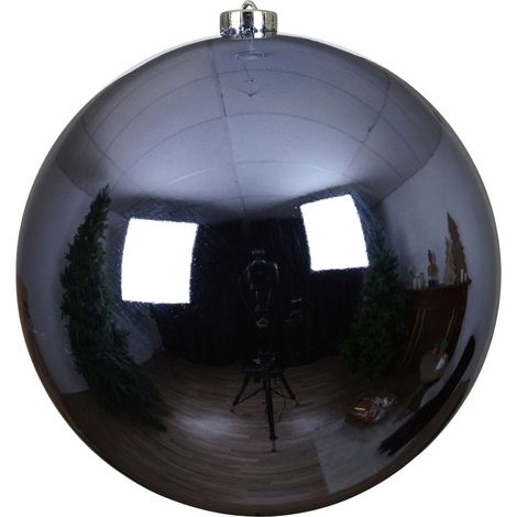 pallina di natale infrangibile lucida D 20 cm azzurro polvere Peraga Christmas