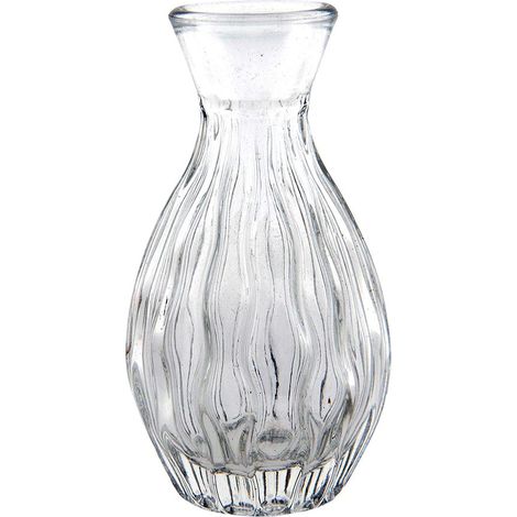 Vase Soliflore Décoratif en Verre Transparent Style Classique pour Fleur Unique 6 x 11 cm - PANGIVO (1/5)