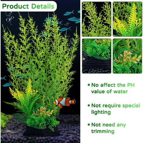Plante Artificielle Aquarium Décoration Aquarium Plastique Grand Accessoire de Décor pour Aquarium (1/5)