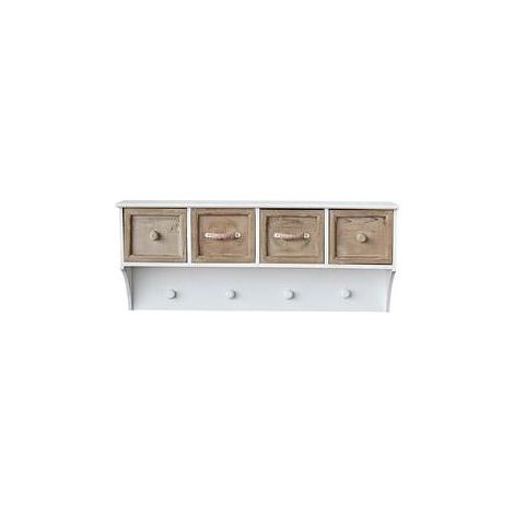 Appendino 4 posti e 4 cassettini bianco e marrone