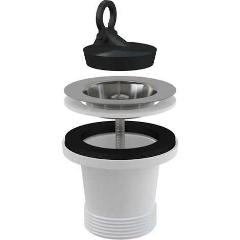 Scarico rialzato per lavello da 6/4", filtro in acciaio inox DN70 (1/3)