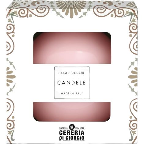 Bougie sphère décorative laquée diamètre 10 cm - Durée 49 heures - Couleur rose poudre - Coffret cadeau (1/5)