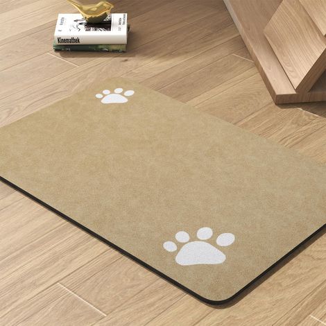 Tapis d'alimentation pour animaux - Tapis absorbant pour gamelle de nourriture et d'eau - Tapis à séchage rapide sans taches - Accessoires pour animaux - Gamelle pour animaux qui boivent malproprement (1/5)