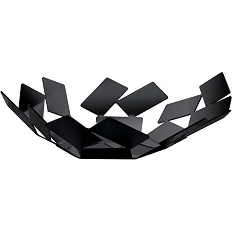 Alessi La Stanza dello Scirocco MT01 B Cestino di Design in Acciaio Colorato con Resina Epossidica, Nero