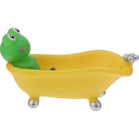 Porte-savon grenouille porte-savon forme de bain porte-savon Boîte à savon pour salle de bain cuisine toilette vert jaune-Fei Yu (1/5)