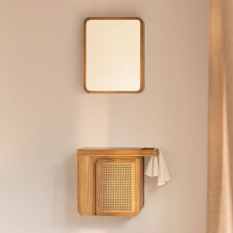 Conjunto de mueble de baño suspendido en madera de teca Georgy SKLUM       