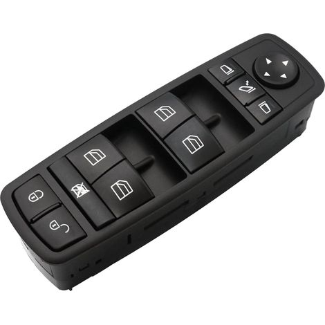 Interrupteur lève-vitre - 1 pièce - Plastique robuste - Commande fenêtre électrique - Pour Mercedes Classe A W169 et B W245 - Noir (1/5)