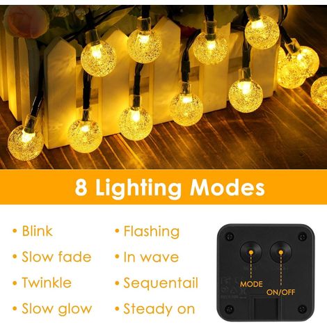 Luci a stringa solare per esterni, 22M 200 LED luci a stringa solare per esterni impermeabili, 8 modalità luci a stringa solare in cristallo per esterni da giardino per balcone, alberi, matrimoni, fes (1/4)