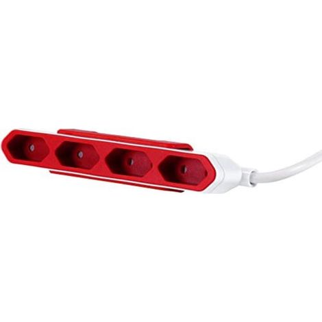 Q-Link Multiprise Rouge H3xl18.5xL4.4cm (1/4)