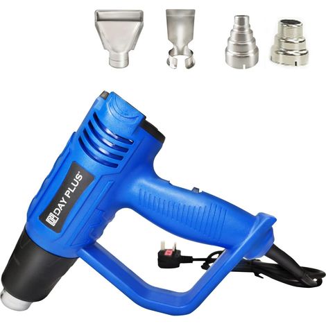 Heat Gun with 4 Nozzles Accessories, Various Temperature Control 60℃ to 600℃, Fast Heating 2000W Hot Air Gun for Crafts Shrinking PVC Pipe Wraps Removing Paint, with 2m Cable Easy to Operate