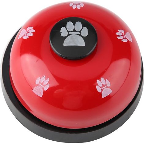 Cloche pour animaux de compagnie en fer durable, design mignon de dessin animé, jouet interactif pour chien et chat, couleur rouge (1/5)